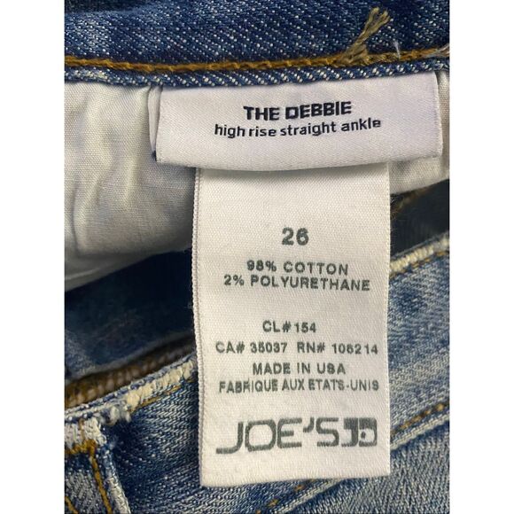 Joe’s Jeans Debbie High Rise Straight Ankle Raw Hem Distressed Women’s Sz 26 - Picture 4 of 7